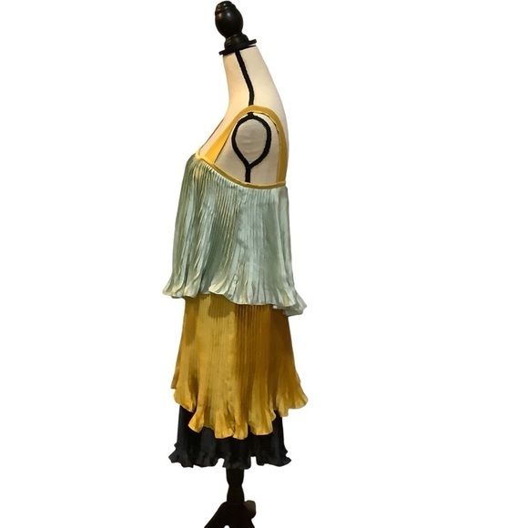 NWT Guapa X Anthropologie Tiered Color Block Midi Dress Size Small Petite SP - Picture 3 of 12